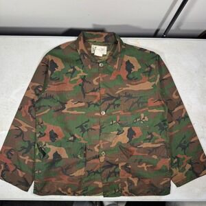 Vintage American Field Sportswear Camo Chore Jacket Mens Large Lightweight